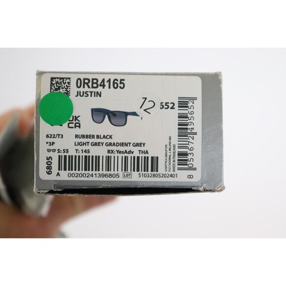 Ray-Ban Justin Sunglasses RB4165 Matte Black, Rubberized, Polarized Lenses - Picture 11 of 11